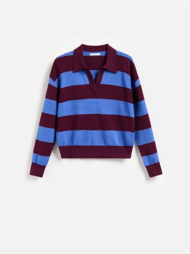 Sweter polo z wiskozą