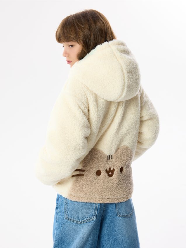 Kurtka z imitacji baranka Pusheen