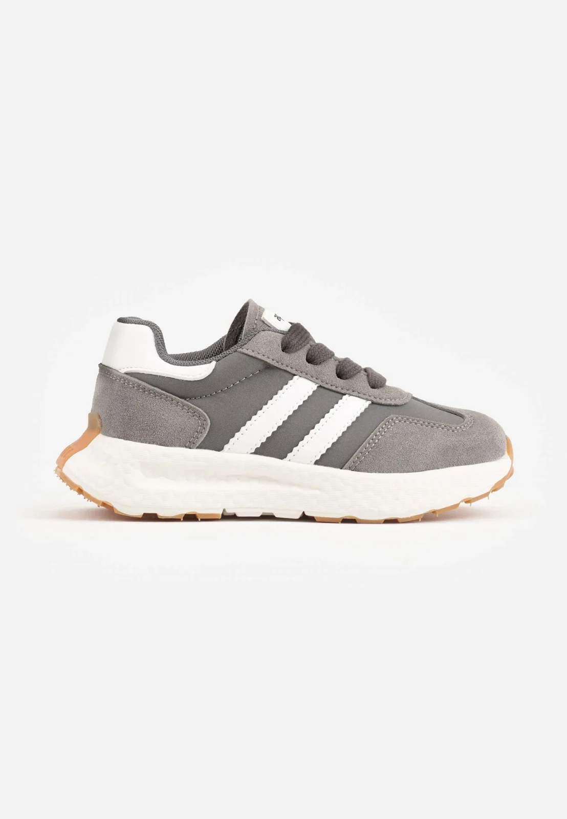 Szare Buty Sportowe Sneakersy z Zapięciem na Rzep ze Skórzaną Wkładką Myrietara