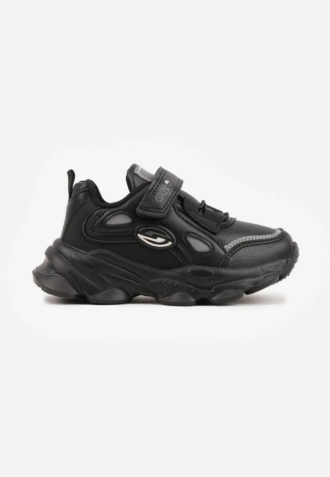Czarne Buty Sportowe Sneakersy z Napisem i Geometrycznym Motywem Fraile