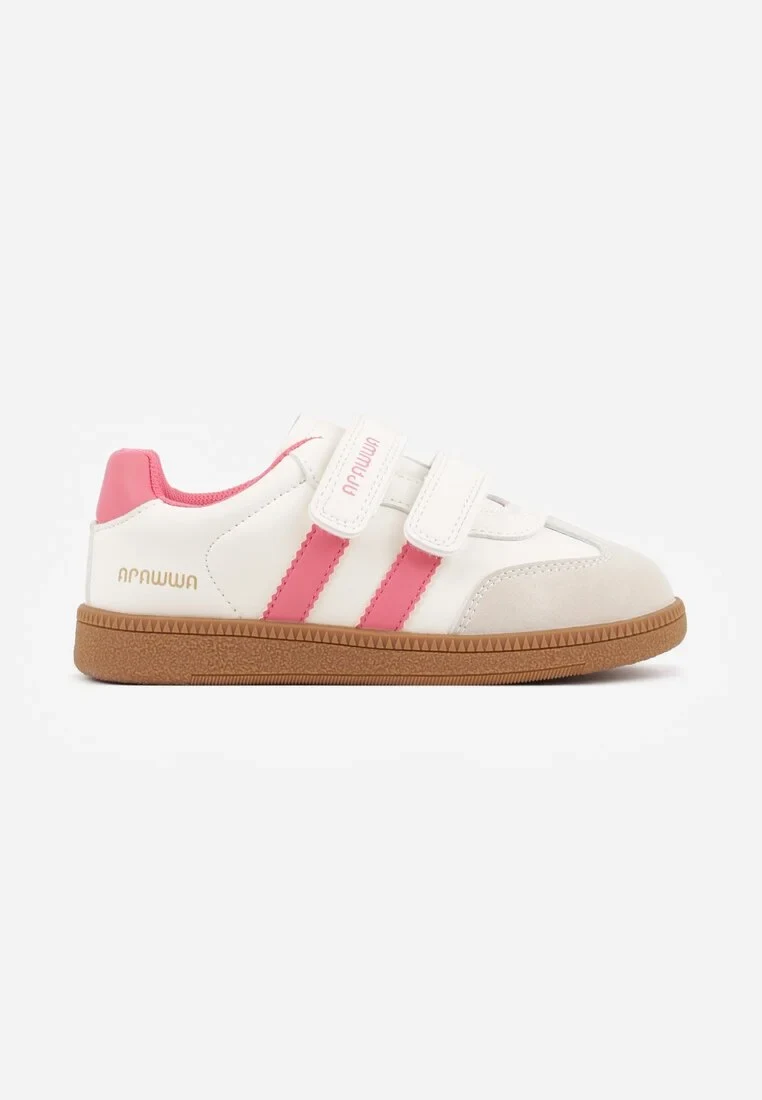 Pomarańczowe Buty Sportowe Sneakersy ze Skórzaną Wkładką Napisami i Paskami Nemoreli