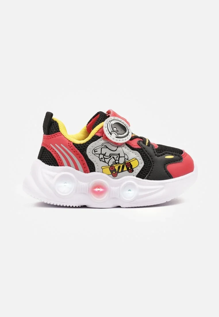 Czarno-Czerwone Buty Sportowe Sneakersy z Ledami i Bajkowym Wzorem Ulaniella