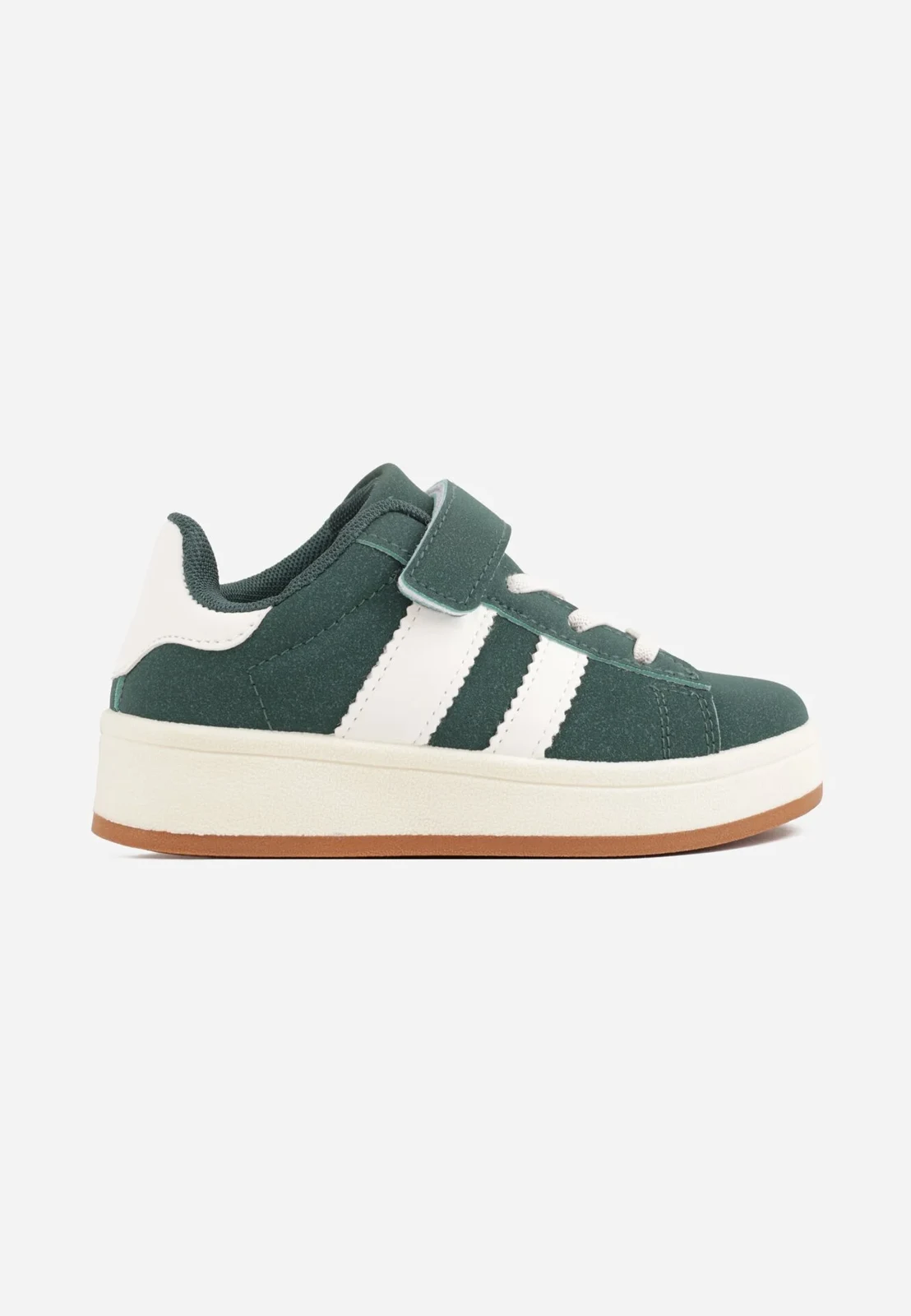 Zielone Buty Sportowe Sneakersy z Dwoma Paskami z Boku Noam