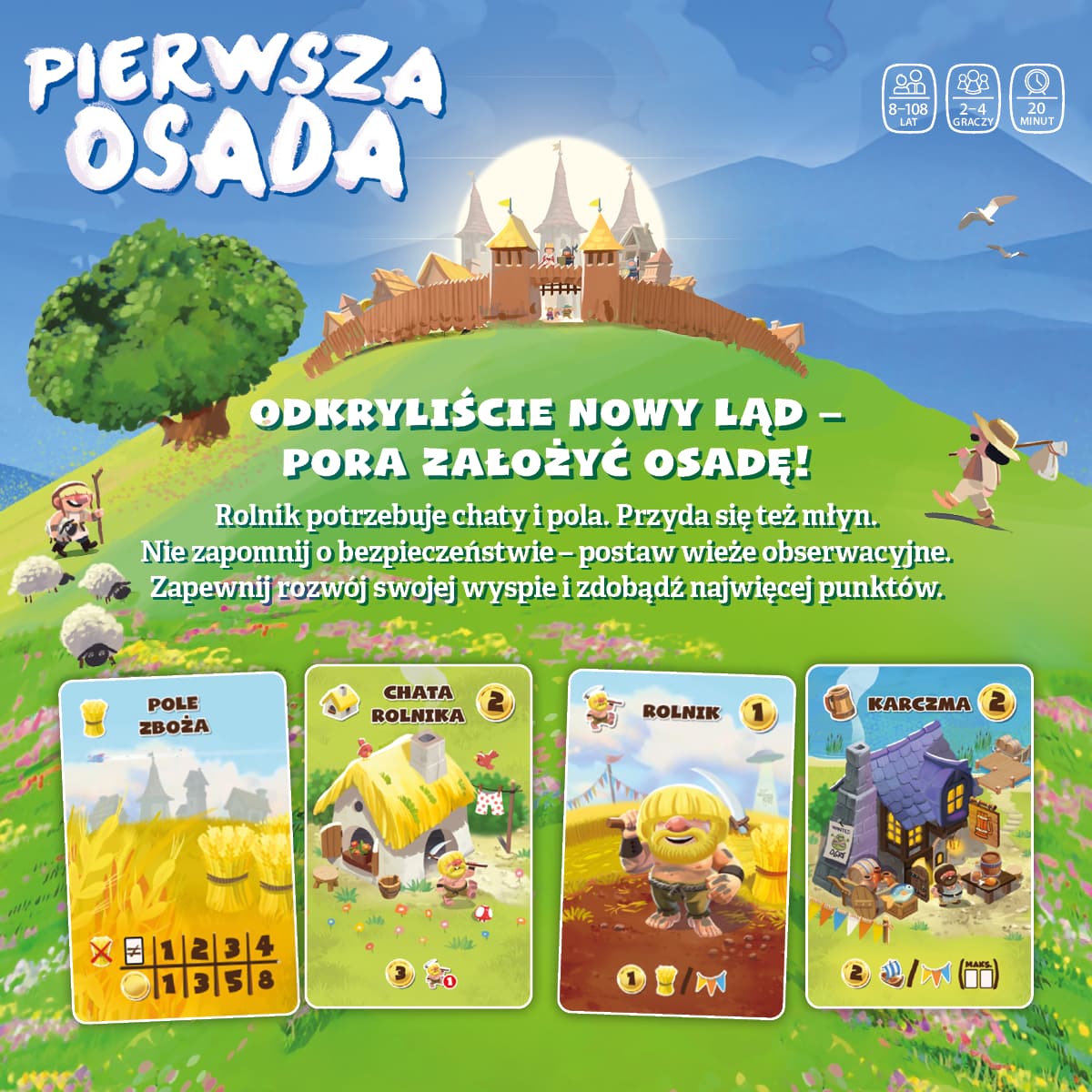 Pierwsza osada — polskie karty i oznaczenia rozgrywki