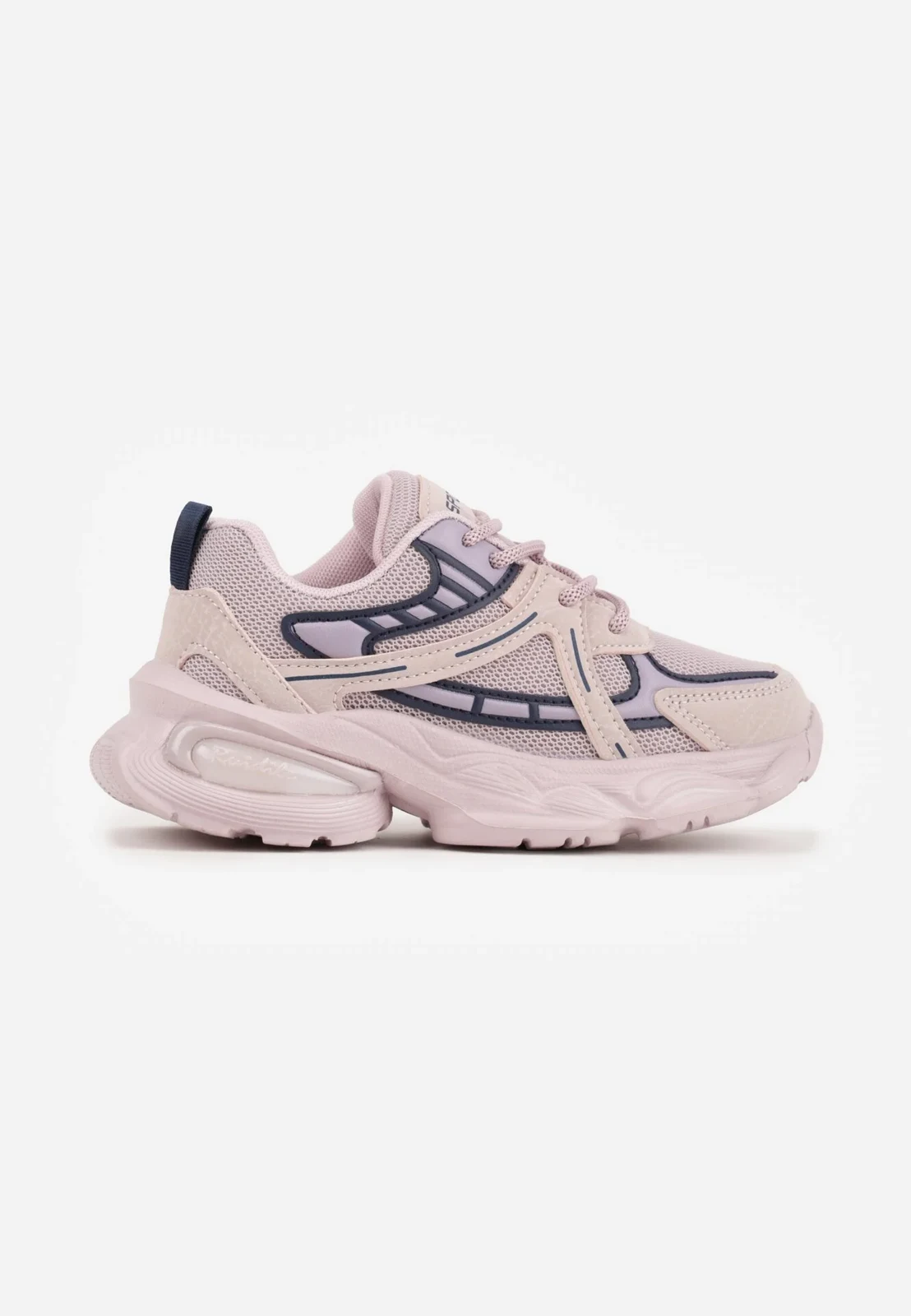 Różowe Buty Sportowe Sneakersy ze Skórzaną Wkładką i Geometrycznym Wzorem Karella