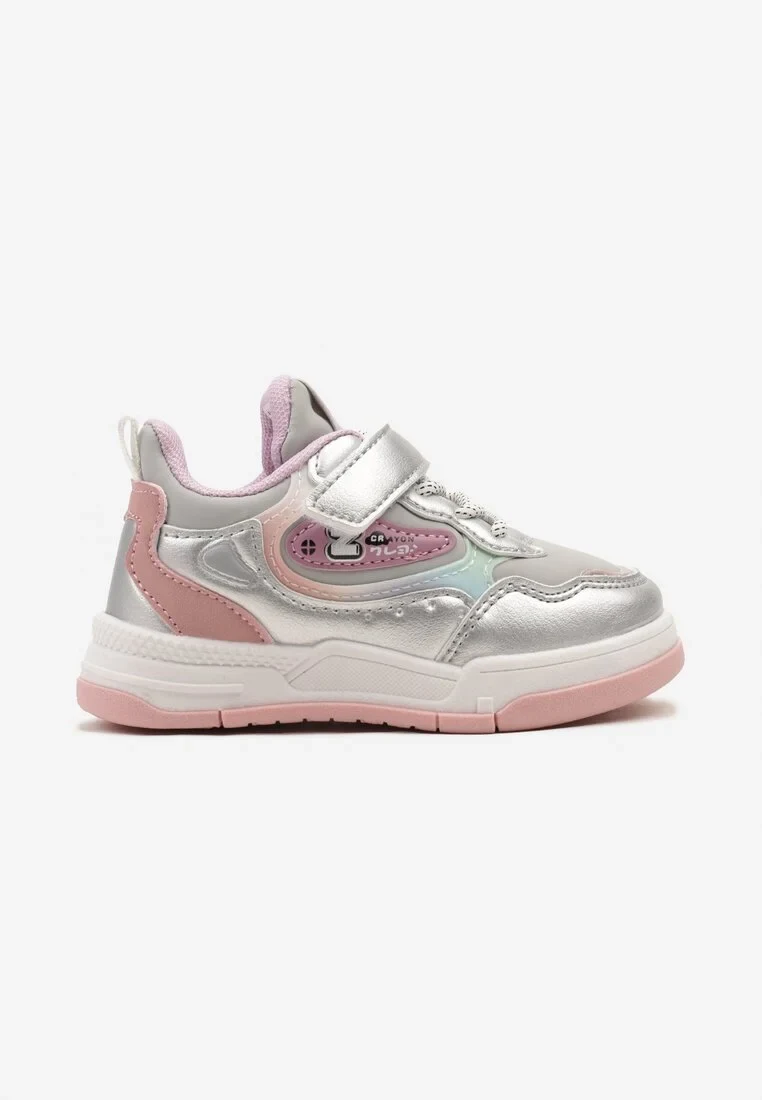 Srebrno-Szare Buty Sportowe Sneakersy z Rzepem Nellesta