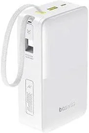 Baseus Enerfill Fc51 Bipow 2 Pro 30000Mah 22 5W Cyfrowy Wyświetlacz Wbudowany Kabel Usb C Biały