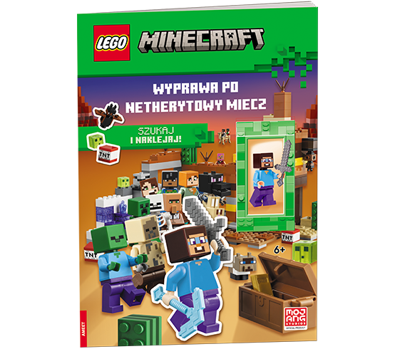 LEGO Minecraft Wyprawa po netherytowy miecz — przednia okładka z minifigurką