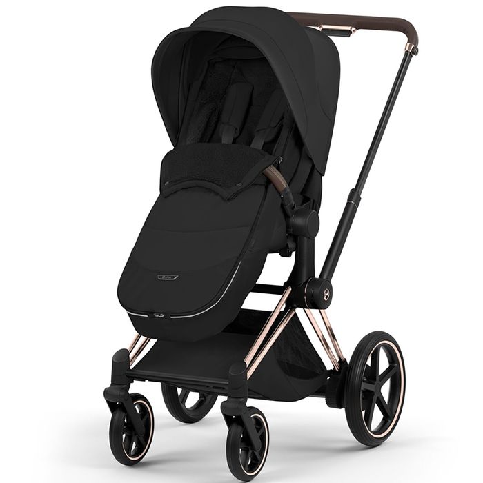 Cybex e-PRIAM 5.0 STYLE wózek spacerowy — Sepia Black / Rosegold Frame — alternative upholstery configuration