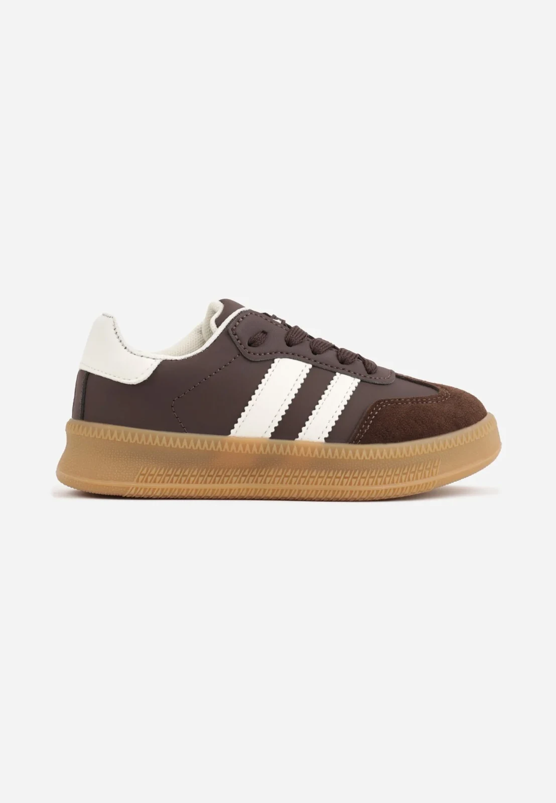 Brązowe Buty Sportowe Sneakersy w Stylu Retro z Szerokim Noskiem Shaima