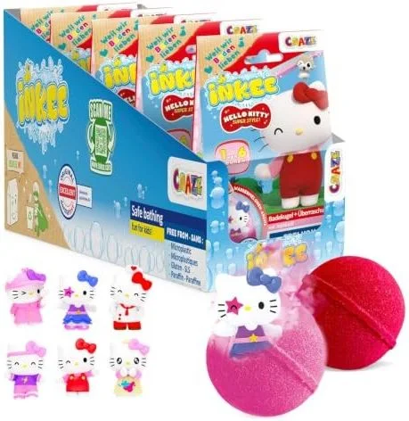 Inkee Hello Kitty Zestaw 5szt. Bomby Do Kąpieli Dla Dzieci Z Niespodzianką