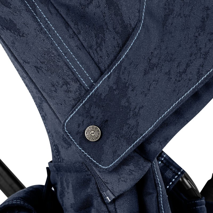 Cybex PRIAM 5.0 FASHION Rebellious Luxury wózek spacerowy — Rebellious Luxury Denim Blue — upholstery detail