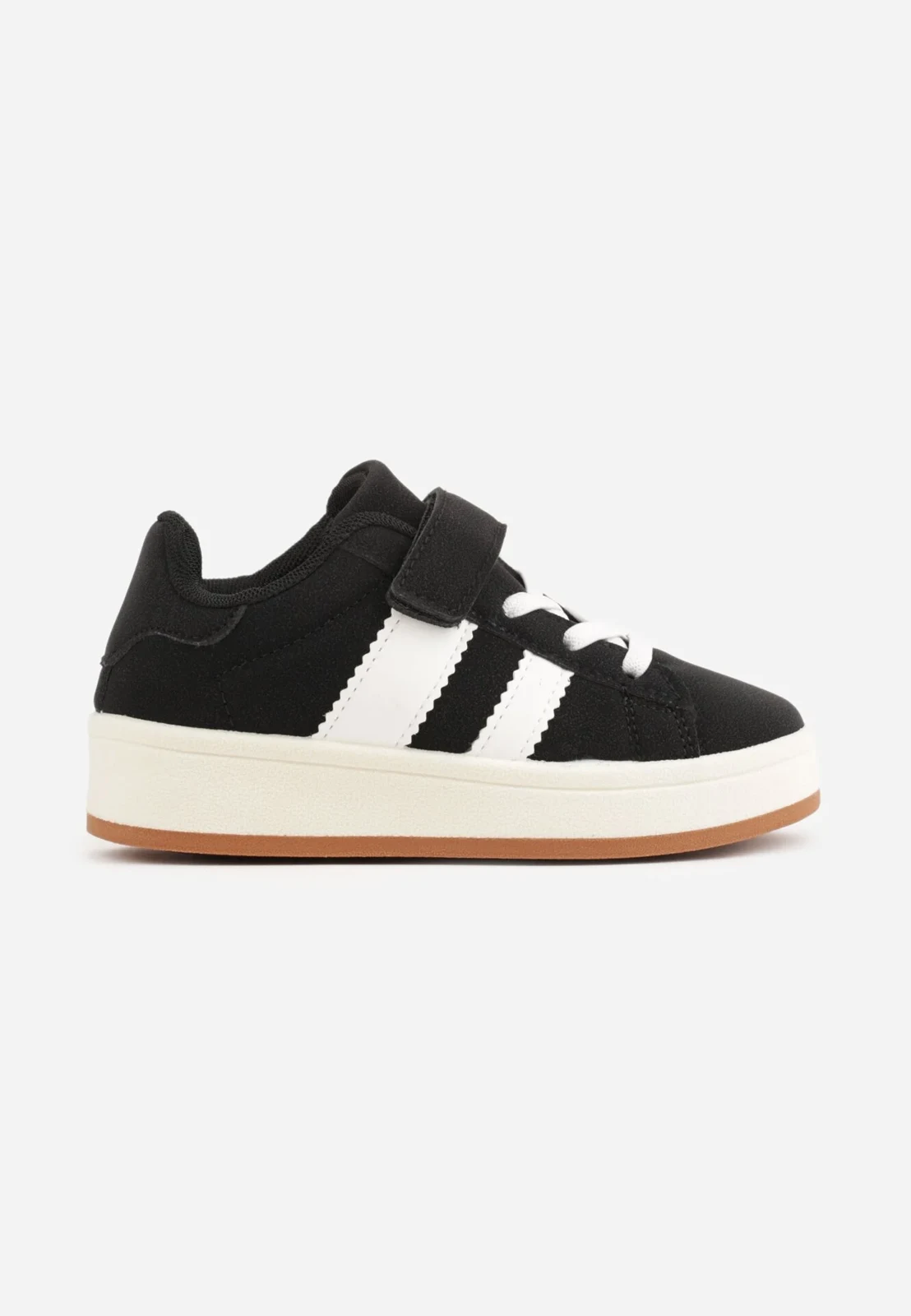 Czarne Buty Sportowe Sneakersy z Dwoma Paskami z Boku Noam
