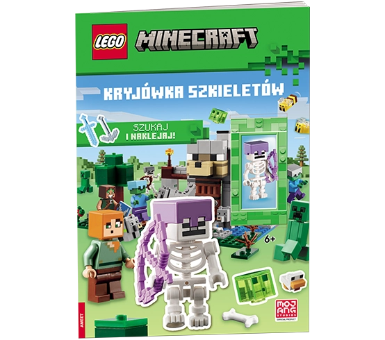 LEGO Minecraft Kryjówka szkieletów — przednia okładka z minifigurką