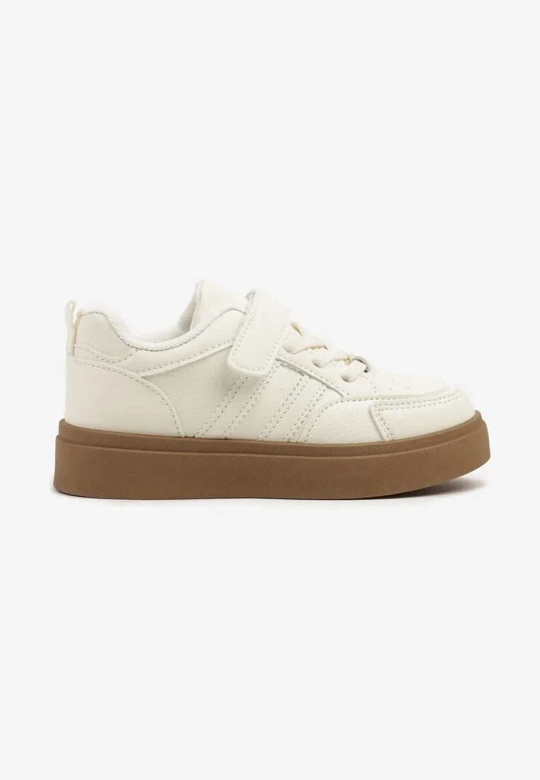 Białe Buty Sportowe Sneakersy z Ozdobnymi Paskami Setindra