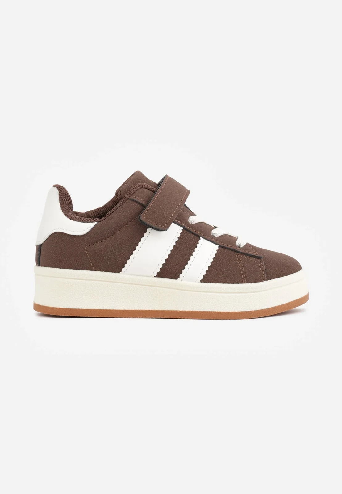 Brązowe Buty Sportowe Sneakersy z Dwoma Paskami z Boku Noam