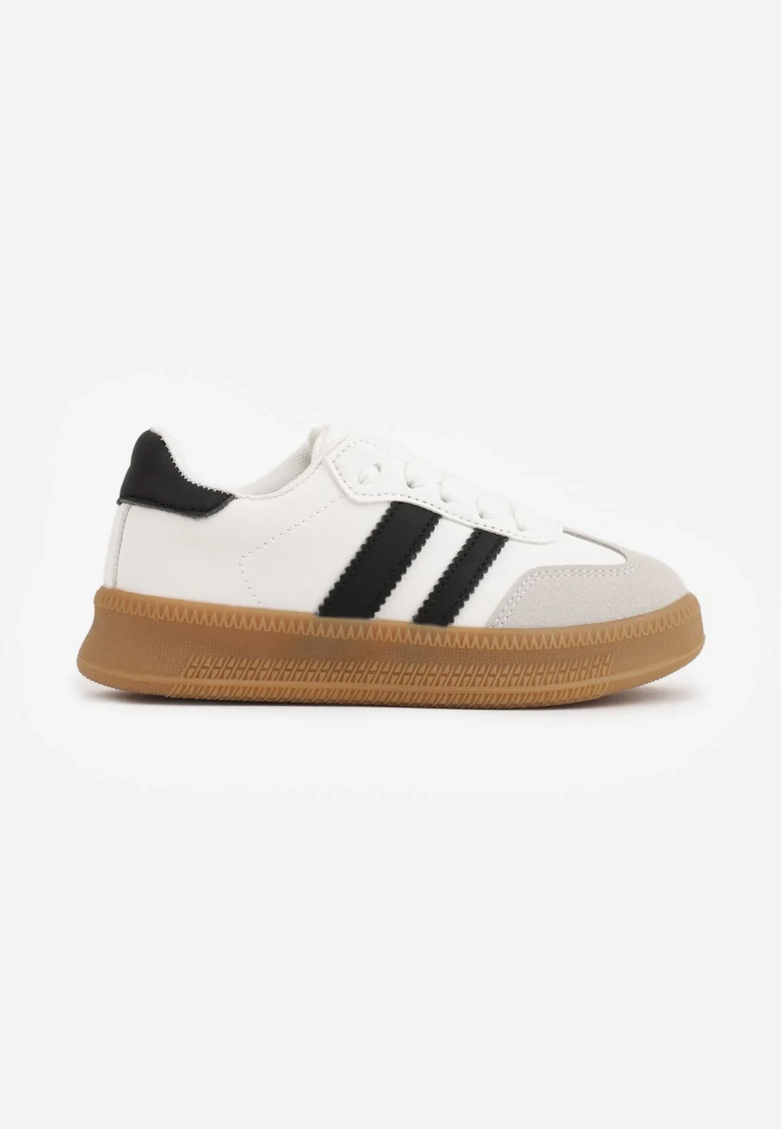 Białe Buty Sportowe Sneakersy w Stylu Retro z Szerokim Noskiem Shaima