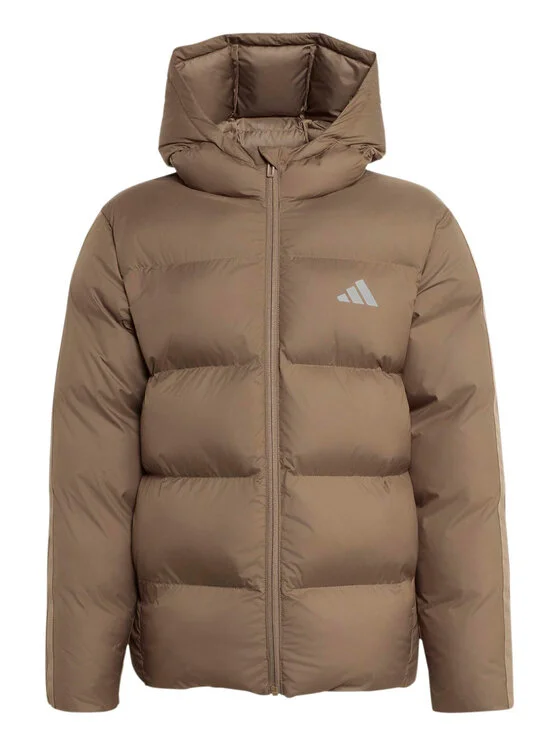 adidas Kurtka zimowa 3 Stripes Synthetic Down  KQ6184 Beżowy Regular Fit | Modivo.pl