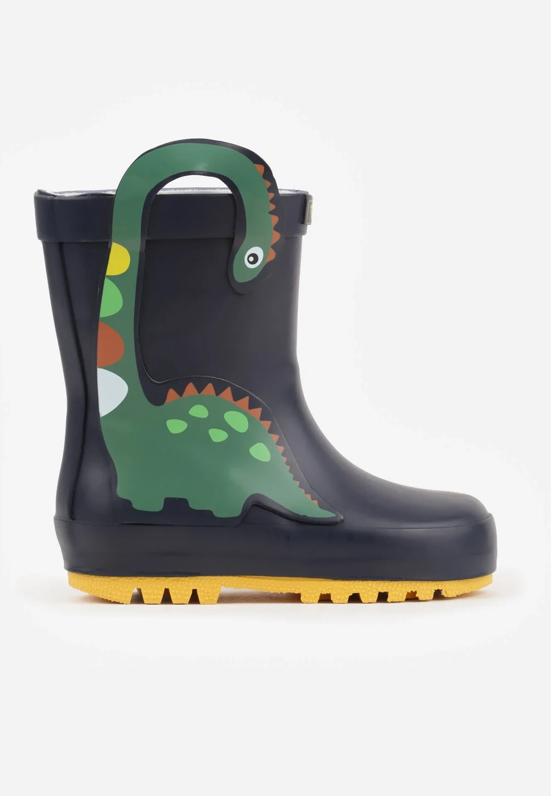 Granatowo-Zielone Kalosze z Aplikacją Dinozaura 3D Librithe